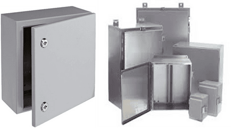 Sheet metal enclosure products shown in the Orbit Laser Cutting brochure