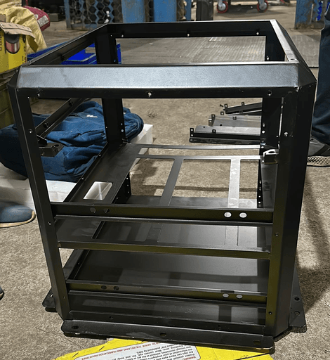 Fabricated sheet metal frame from the Orbit Laser Cutting brochure